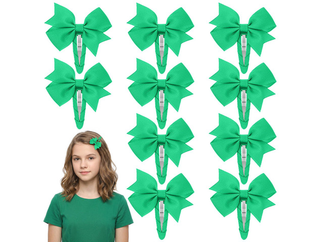 Elegaperma 10pcs Toddler Hair Bows with Clip, Small Green Bows for Hair, Mini Ribbon Lightgreen Hairs Clips for Girls School,Girls Bow Hairs...