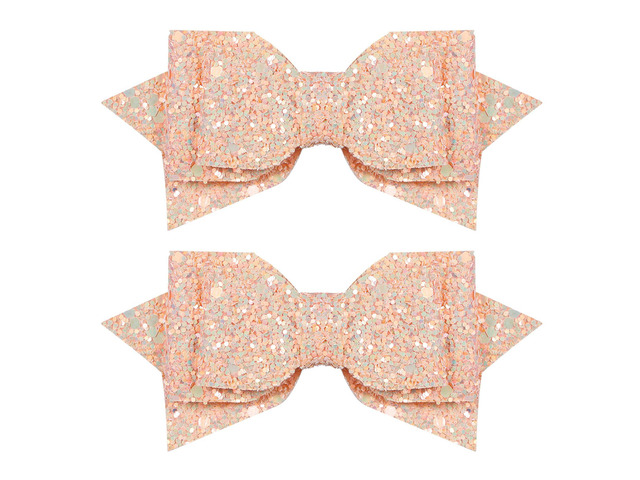 4 inch Glitter Light Pink Hair Bows Clips Sparkling Sequin Cheer Barrettes Alligator Hairpins for Toddler Teens School Girls Children Women Xmas...