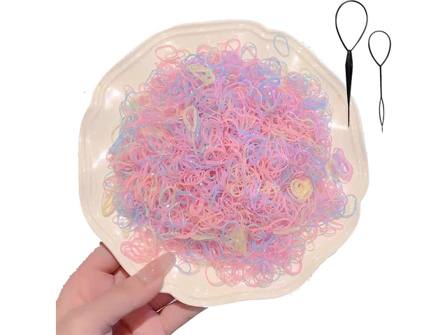 Elastic Hair Rubber Bands 2000PCS Soft Ponytail Elastics Holders Small Hair Ties for Blond Kids Baby Girls Toddler Infants Hair No Crease Damage No...