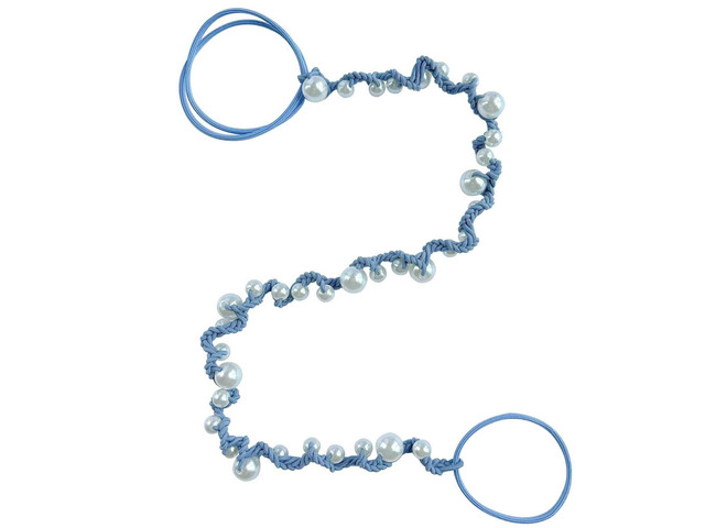 Hair Ties for Women No Hook, 25' Hand Braided Pearl Ponytail Holders Soft Pony Tail Wrap for Sports,Workouts,Daily Use,Swim,Beach, No-Damage Hair...