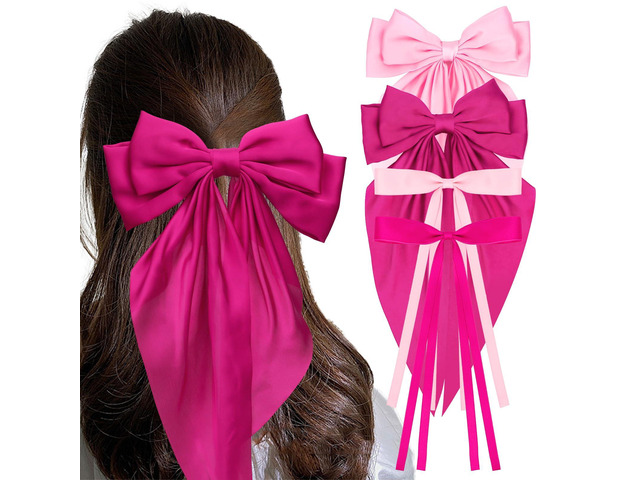 AMCAMI 4 PCS hair clips hair bows for women hair accessories hair clips for styling bows for women hair accessories for girls ribbon for hair...