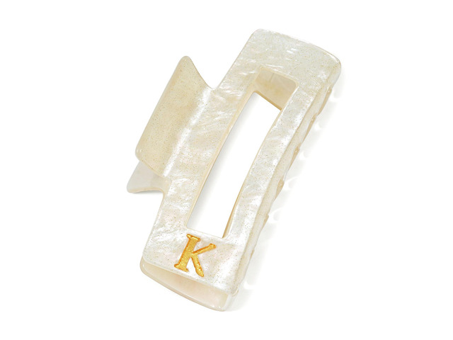 ACECHA 3.9' Gold Initial Claw Clip for Women Thick Hair, Strong Hold square acrylic clip, lightweight & sparkly gift for momdaughter, sister,...