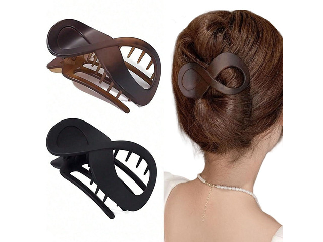 2PCS French Concord Flat Hair Clips for Women 3.4 Inch Claw Clips for Thick Hair Duckbill Hair Clips Hair Clups