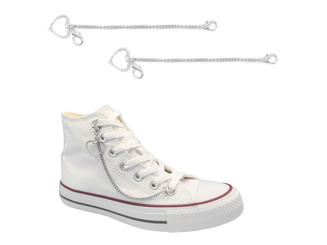 Gownsella 2PCS Shoe Charms Chain Shoelace Chains DIY Punk Shoe Accessories Decoration for Boot Sneaker Bag Handbags Pants Chain Keychain Cool Party...