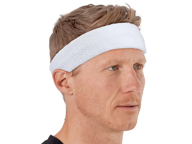 Tough Headwear Terry Cloth Headband - Sweat-Wicking Running Head Band - Basketball Accessories - Headband for Washing Face - White