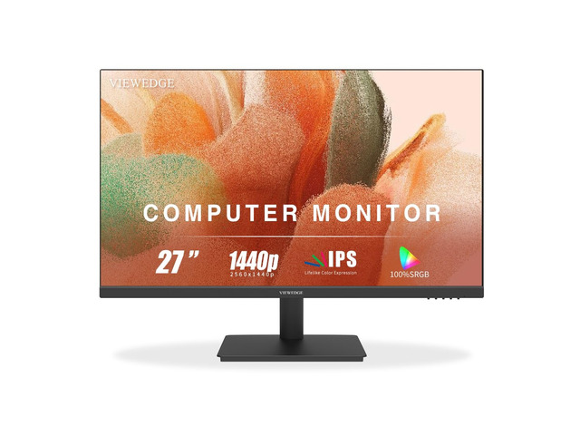 27 inch Monitor 2560 x 1440p 75hz IPS Computer Monitor QHD with HDMI, DP and Wall Mountable Eye Protection 2K Monitor for Working and Gaming