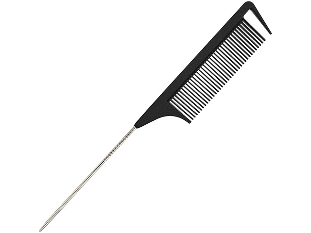 9.3'' Rat Tail Comb for Hair Stylist, Parting Combs for Braiding hair, Rattail Comb with Metal Stainless Steel Pintail for Sectioning, Teasing and...