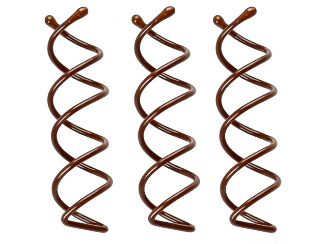 3 Pack Spiral Hair Pins,Brown Spin Pins for Hair Buns,Non-Scratch Twist Hair Pins with All-Day Hold for Women,Ideal for Buns,Updos and Everyday...