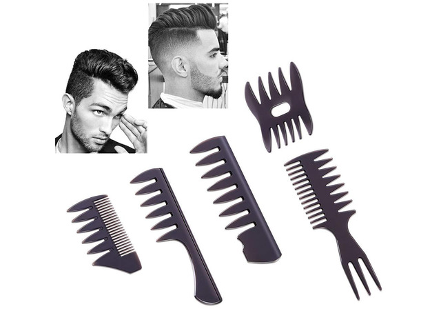 Styling Hair Comb Set Salon Barber Hairstylist Comb 5 Pack Professional Hair Brush Retro Hairdressing Hair Care Style Accessory Double-sided for...