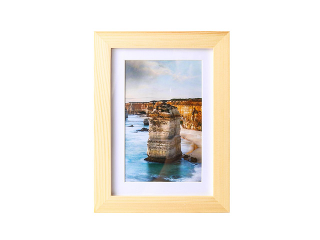 5x7 Picture Frame Made of Solid Wood Photo Frame Display Pictures 4x6 with Mat or 5x7 Without Mat For Table top Display or Wall, Natural Wood, 1 Pack