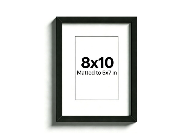 Fe Li Hua 8x10 Black Picture Frame Wall Hanging Photo Frame Displays 5x7 with Mat or 8x10 Without Wall Mountable Frame