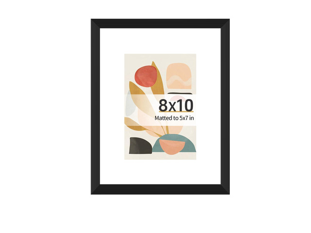 8x10 Black Picture Frame 1 Pack, Fits 5x7 Mat, Wall & Tabletop Dual-size black wall frame works for 5x7 matted photos or 8x10 artwork, sturdy and...