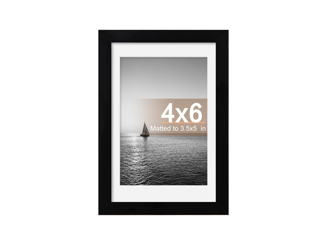 COYACOOL 4x6 Picture Frame, Black Photo Frame with HD Plexiglass, Display Pictures 3.5x5 with Mat or 4x6 Without Mat, Wall Gallery and Tabletop...