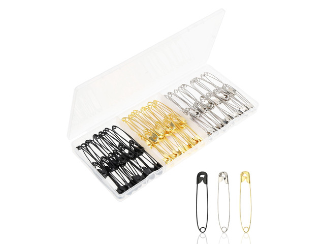Large Safety Pins Bulk, 2 Inch, 100 Pack, Nickel Plated Assorted Color, Bulk Safety Pins for Sewing, Clothing Repairs, Brooch Making, Quilting,...