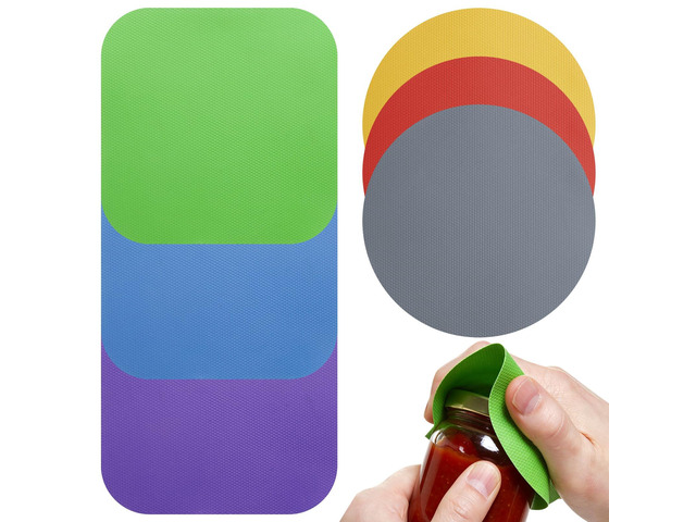 6 Pcs Jar Opener,Bottle Opener,Rubber Jar Openers for Seniors with Arthritis Weak Hands, Anti-Slip Gripper Pads for Bottles Cans Lids, Dual-Shape...
