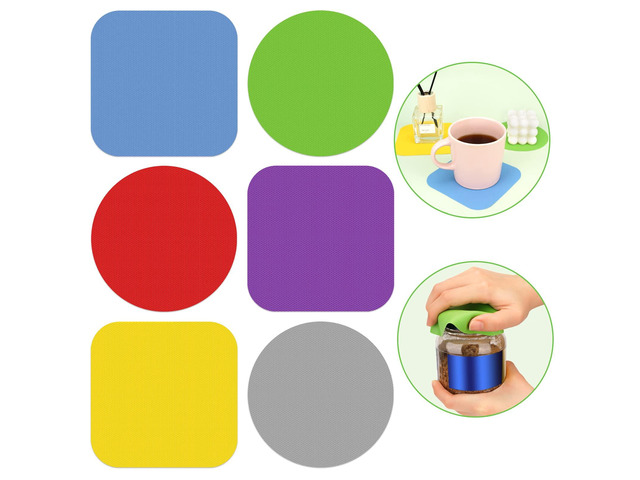 6 Pcs Jar Opener, Rubber Jar Grippers Multi-function Silicone Jar Gripper Pads Bottle Lid Opener Jar Openers for Seniors with Arthritis Weak Hands...