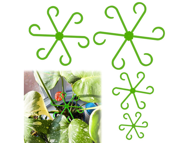 4Pcs Plant Stem Supports,Climbing Houseplant Stakes Holders Reusable Trellis Hook for Indoor Outdoor Plants Flowers Growth,4 Sizes