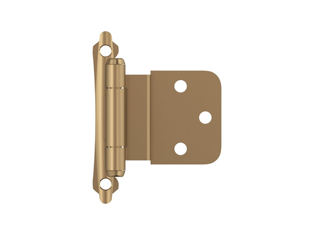 1 Pair 3/8' Inset Champagne Bronze Self-Closing Face Mount Hinge Steel Cabinet Hinge for Kitchen, Bathroom and Furniture Doors, 3/8' (10mm)...
