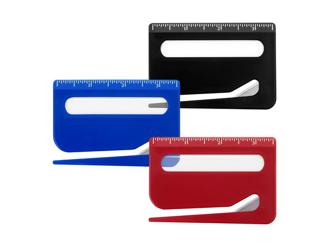 3 Pack Letter Opener Envelope Slitter, Credit Card Sized Mail Opener with Hidden Blade, Built in Ruler & Magnifier, Slim Envelope Cutter for Home...