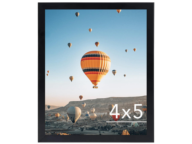 4x5 Picture Frame Black for Wall Hanging or Tabletop, Wall Mounting Horizontally or Vertically, 4 x 5 Wall Gallery Poster Photo Frame with Shatter...