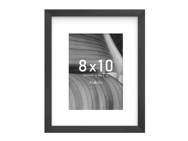 8x10 Picture Frame, Black Photo Frame for Tabletop and Wall Display, Minimalist Design, Set of 1