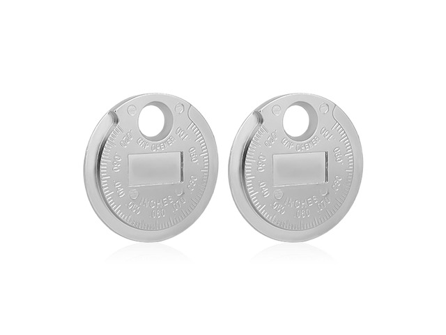 Fukaisu 2pcs Spark Plug Gap Tool, Zinc Alloy Spark Plug Spacer Gapping Measuring Gapper Tool Feeler Gauge with Inch & Metric Scale Auto Car...