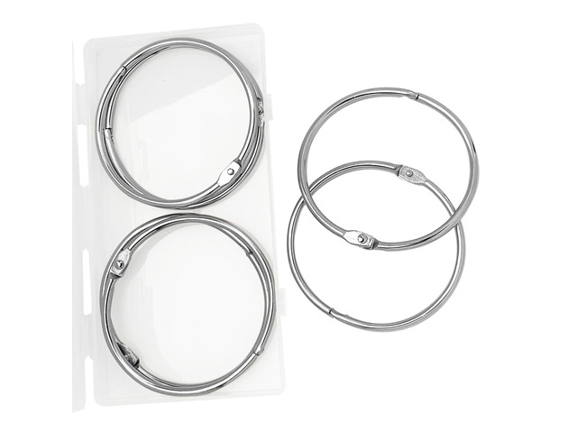 3Inch (6 Pack) Loose Leaf Binder Rings, Keychain Key Metal Nickel Plated Steel Binder Book Rings, Silver