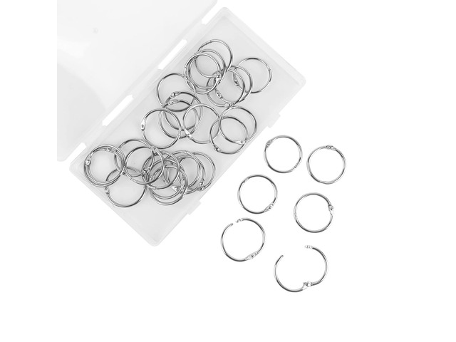 BGJRBY Loose Leaf Book Binder Rings 1-Inch30 Pack Metal Nickel Plated for Key Rings, for Index Cards, Office School Supplies, Sliver