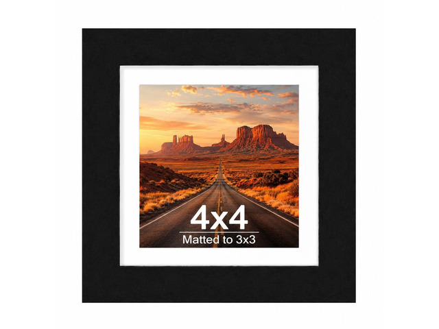 QOTIB 4x4 Picture Frame with 3x3 Mat, Display 3x3 with Mat or 4x4 Without Mat, Photo Frame with Shatter-Resistant Plexiglass for Tabletop or Wall...