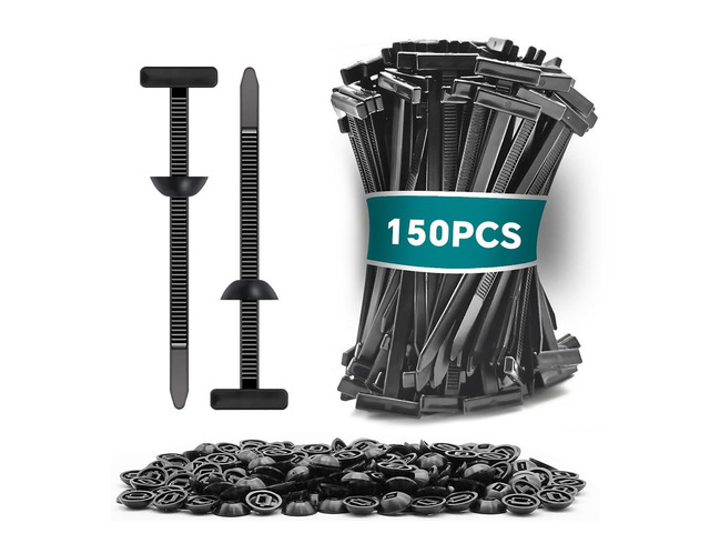 Nylon Universal Cable Tie Buckle, Zipper Clips for Cars, T Style Zip Ties Button Fixion Tools, Automotive Plastic Rivet Push Pin, Auto Body Parts...