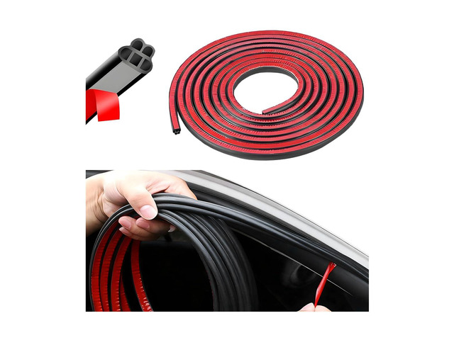 Ywdiml Car Door Seal Strip, 32.8FT Double Layer 5-Hole Rubber Noise Insulation Vehicle Weather Stripping, Self-Adhesive Soundproof Auto Door Window...