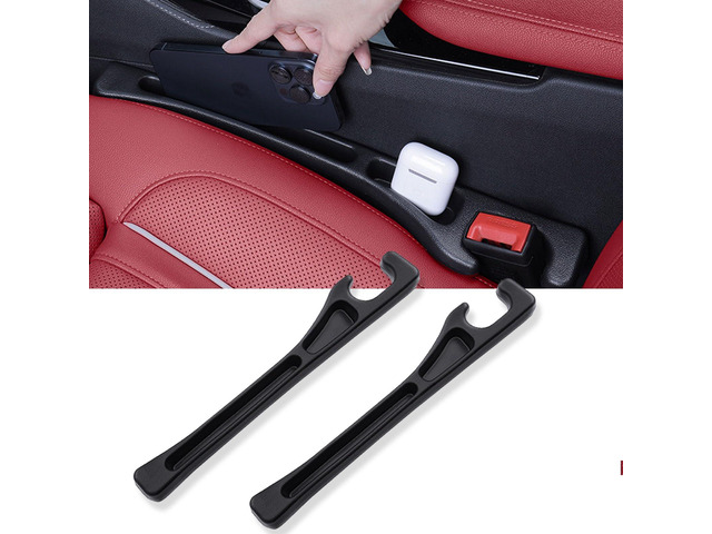 Smeyta Car Seat Gap Organizer,Seat Gap Filler with Seat Belt Holes,Universal Fit for SUV/Truck/Pickup(Black,2Pack)