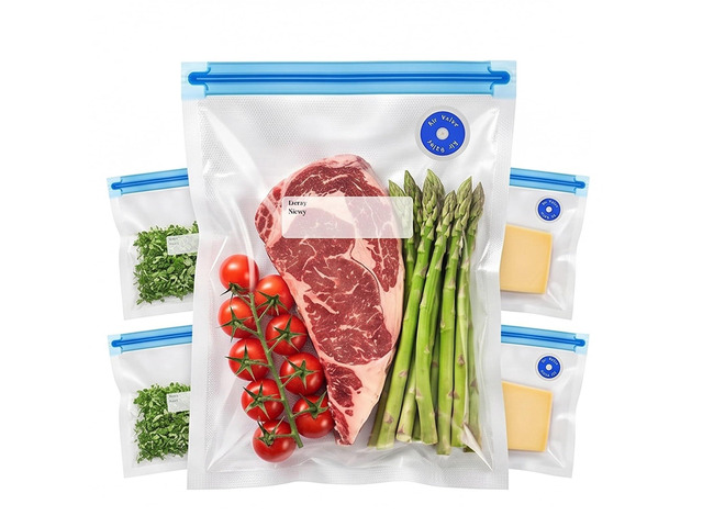 Reusable Vacuum Sealer Bags for Food, 10 PCS (Size 8.66' x 8.3') BPA-Free Food Storage Bags with Air Valve, Leak-Proof & Odor-Resistant for...