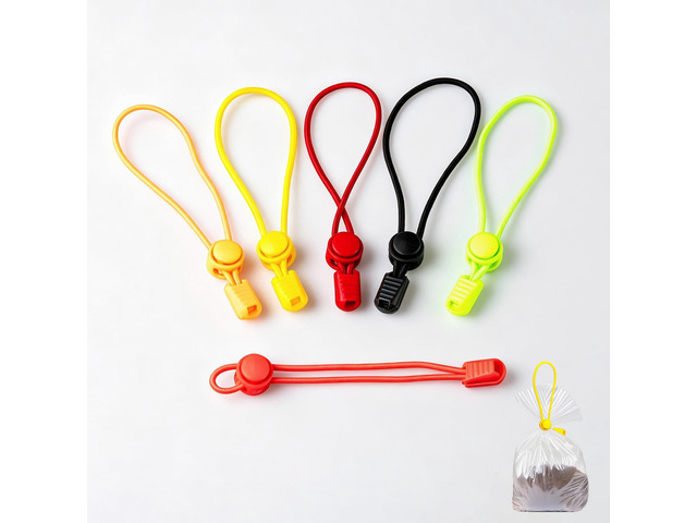 6Pcs Adjustable Elastic Clay Bag Ties with Push-Button Lock, Reusable Color-Coded Straps for Sealing Pottery Clay Bags, Food Bags, and Organizing...