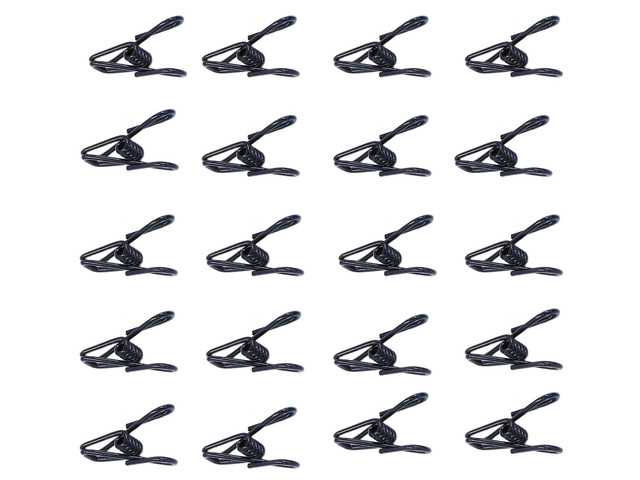 20 Pcs Black Clips, 2 Inch PVC Coating High Elasticity Strength Anti-Rust Steel Chip Bag Clips, Clothes Pins (Black)