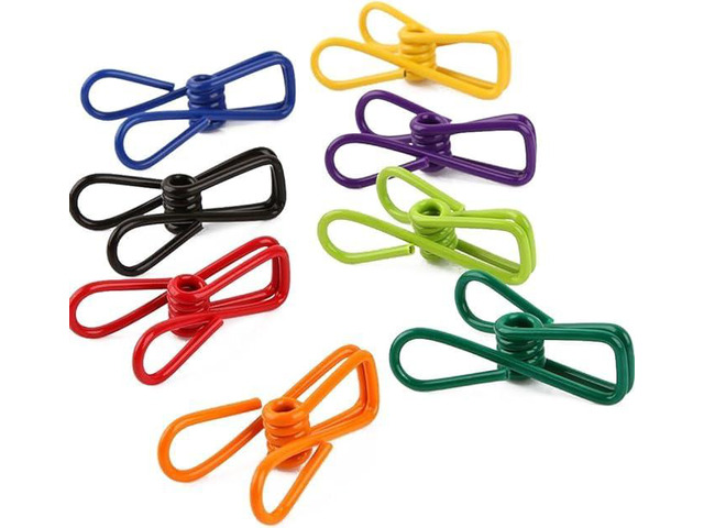 JDYYICZ Clips,10 PCS Assorted Clips Utility - PVC 2Inch,Clip for Laundry Hanging,Chips Bag,Paper,Multipurpose Pins, Polychrome