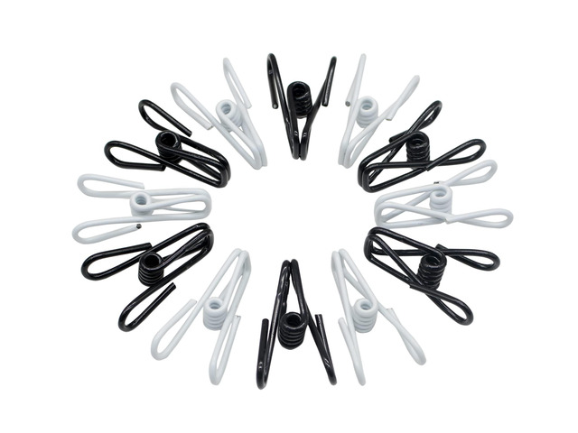 20 Pcs 2 Inch Black and White Chip Clips, PVC Coating High Elasticity Strength Steel Clothes Pins, Food Clips and Bag Clips