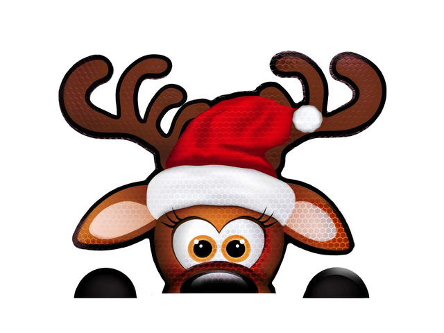 Bigtime Signs Jumbo Reflective Magnetic Santa's Helper Reindeer Face Car Decorations Kit - Funny Holiday Automotive Magnet (Reindeer)