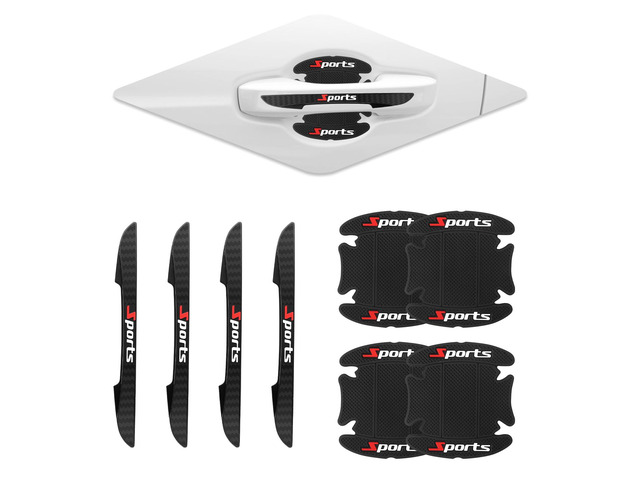 8PCS Car Door Protectors Kit with 4 Auto Knob Protectors & 4 Bowl Sticker Stylish Sports Car Door Handle Scratch Protector,Automotive Exterior...