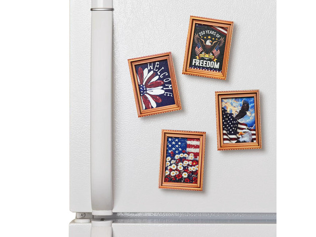 Patriotic 4th of July Wooden Fridge Magnets,250th Anniversary American,Refrigerator Metal Door Mailbox Locker Independence Day Decorative Wood...