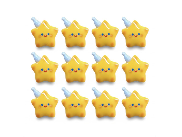 SKGXU 12 Pcs Cute Star Fridge Magnets, Strong Decorative Refrigerator Magnets, 3D Smiley Face Locker Magnets for Whiteboard, Office, School & Home