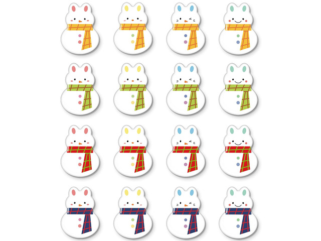 TYNOGARD16 Pcs Resin Fridge Magnets Snowman Bunny Pattern Refrigerator Magnet Cute Magnetic Small Funny Decorative Designs for Office, Kitchen,...