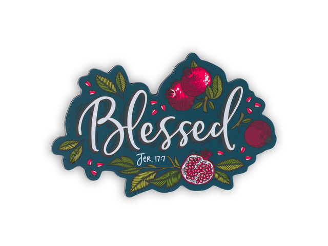 Inspirational Refrigerator Scripture Magnet for Women & Girls with Bible Verse: Blessed - Jeremiah 17:7 Fruit Themed Fridge Magnet, Home & Kitchen...