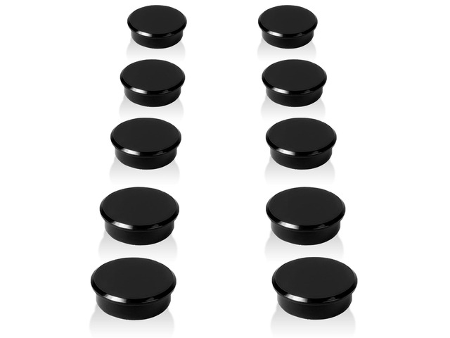 QOJOPU Fridge Magnets - Strong Small Round Decorative Heavy Duty Magnets for Whiteboard, Crafts, Refrigerator - 10 Pack Black Mini Magnet - Cute...