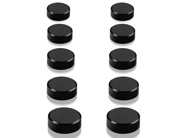 QOJOPU 10 Pack Strong Fridge Magnets Heavy Duty, Small Round for Whiteboard Cute decorative black mini refrigerator magnets, perfect for office,...
