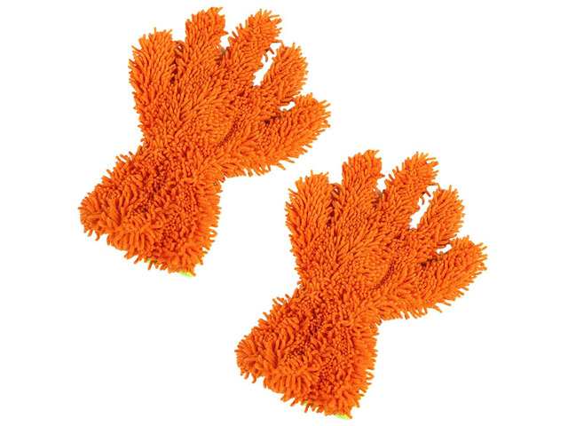 UHANBUT 2PCS Car Wash Mitts, Double Sided Chenille Microfiber Dusting Gloves with 5-Finger Design, Anti-Scratch Auto Interior Exterior Detailing...