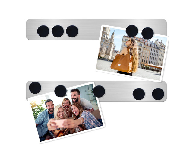 ZDZBLX Magnetic Board 2Pcs Set, Frameless Stainless Steel Magnetic Strips with Adhesive Backing - Memo Bulletin Board Bar for Refrigerator, Office,...