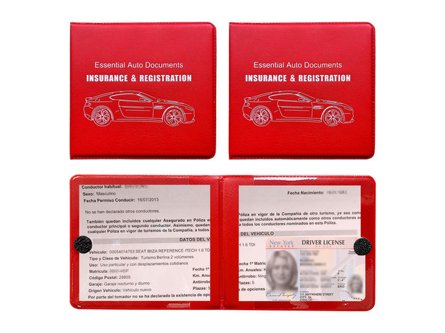 Ziciner Car Registration Insurance Holder, 2Pack Essential Auto Card Document Glove Box Organizer with Touch Fastener, Vehicle Interior Accessories...