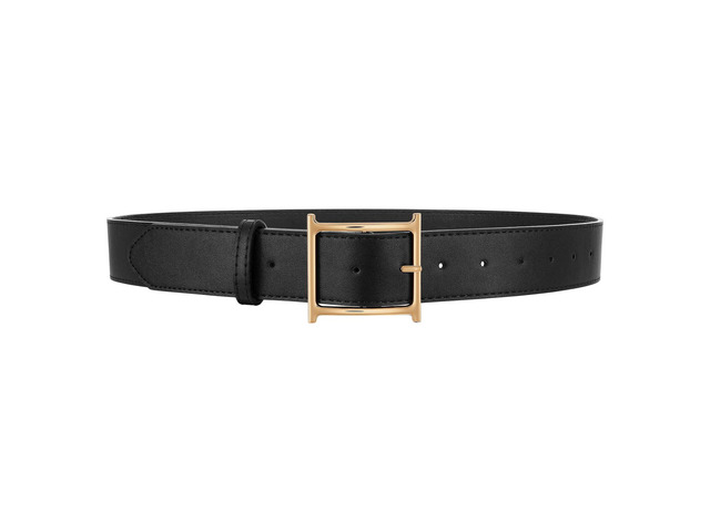 C O E CESCOSI Women Leather Belt for Jeans Pants Fashion Women Dress Belt Ladies Waist Belt with Square Gold Buckle 1.5''