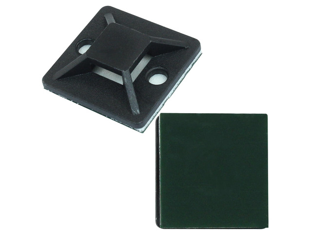 100 Pack Self Adhesive Cable Tie Mounts, 1 Inch, Black 25 x 25 mm Size, Zip Tie Mounts Wire Management Holders, Outdoor Cable Organization, For...
